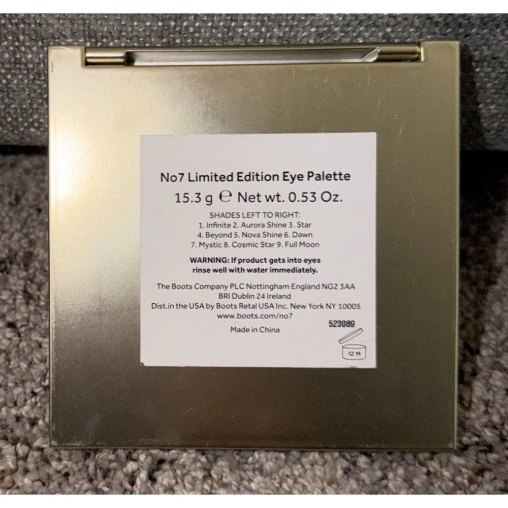 No 7 Limited Edition Eye Palette Eyeshadow 9 Shades .53 oz 